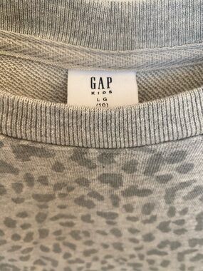 GAP Neutral Gray Leopard Crewneck Sweater Dress